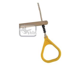 Trapez din lemn cu inele din plastic PP10, Galben, 2,55 m