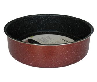 Tavă rotundă de copt Rosberg R51222G28, 28 cm, Finisaj marmură, melanj Bordeaux