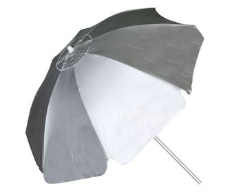 Umbrela pentru terasa, piscina si plaja, diametru acoperis 2 m, structura metal, factor de protectie SPF 50, albastru cu gri