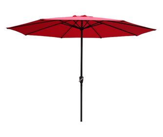 Umbrela rosie pentru plaja, piscina si terasa, diametru 3 m, rotunda, structura metal, spite din otel, picior din aluminiu