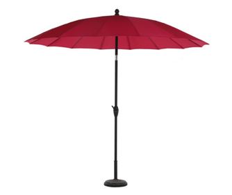 Umbrela rosie pentru plaja, piscina si terasa, diametru 2.7 m, rotunda, structura metal