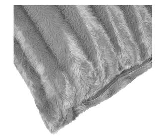 Perna pufoasa, aspect blana artificiala, husa detasabila, cu fermoar si model, 60x60 cm, gri