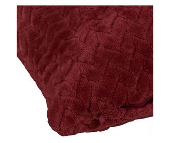Perna decor, husa detasabila, cu doua fete, cu fermoar si model, 55x37x15 cm, rosu inchis