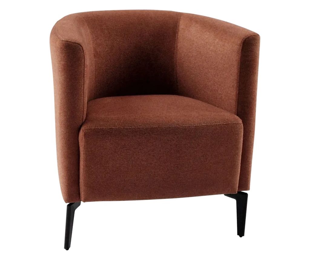 Fotoliu de design, teracota/negru, KAPY, Sani, 67 x 70 x 75 cm