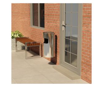 Zidna kanta za smeće s pepeljarom, nehrđajući čelik, 26 L