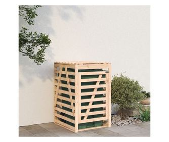 Контейнер за съхранение на кош 84x90x128,5 см дърво бор масив