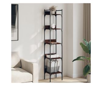 Етажерка за книги 5 нива кафяв дъб 35x30x174 см инженерно дърво