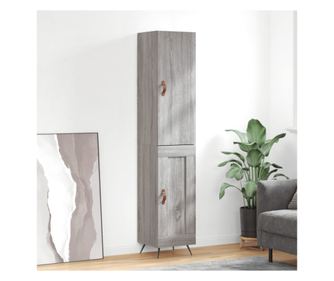 Magas, szrke sonoma szekrny, 34,5x34x180 cm, feldolgozott fa