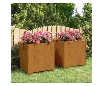 Žardinjere s nogama 2 kom. hrđavo 49x47x50 cm corten čelik