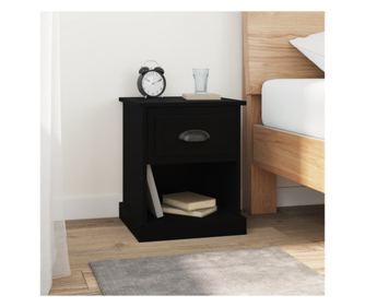 jjeliszekrnyek, 2 db, fekete, 39x39x47,5 cm, feldolgozott fa