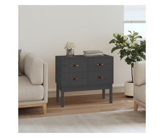 Dulap consolă, gri, 90x40x78 cm, lemn masiv de pin