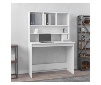 Ured s policama, bijeli, 102x45x148 cm, kompozitno drvo