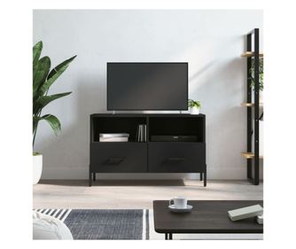 Comodă TV, negru, 80x36x50 cm, lemn prelucrat