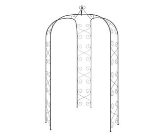 vidaXL Arcadă de grădină, negru, Ø180x255 cm, oțel