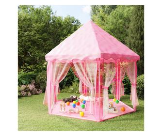 Детска палатка за игра Princess с 250 топки, розова, 133x140 см