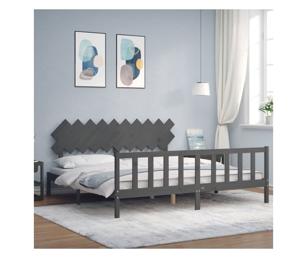 gykeret 200x200 cm-es fejtmlval, szrke, tmrfa