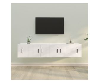 Set TV ormarića, 4 dijela, bijelo, obrađeno drvo