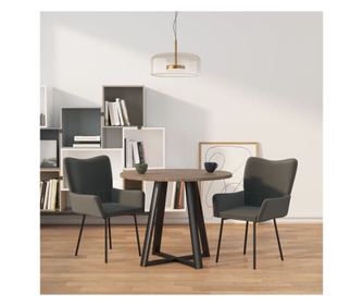 Kuhinjska stola, 2 kosa, temno siva, žamet