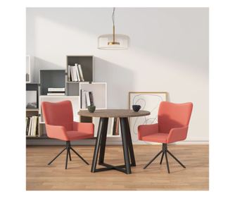 Zakretne kuhinjske stolice, 2 kom., ružičaste, baršun