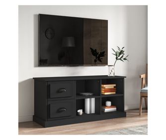 Comodă TV, negru, 102x35,5x47,5 cm, lemn prelucrat