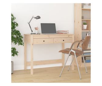 Pisarna s predali, 100x50x78 cm, masivno borovo les.