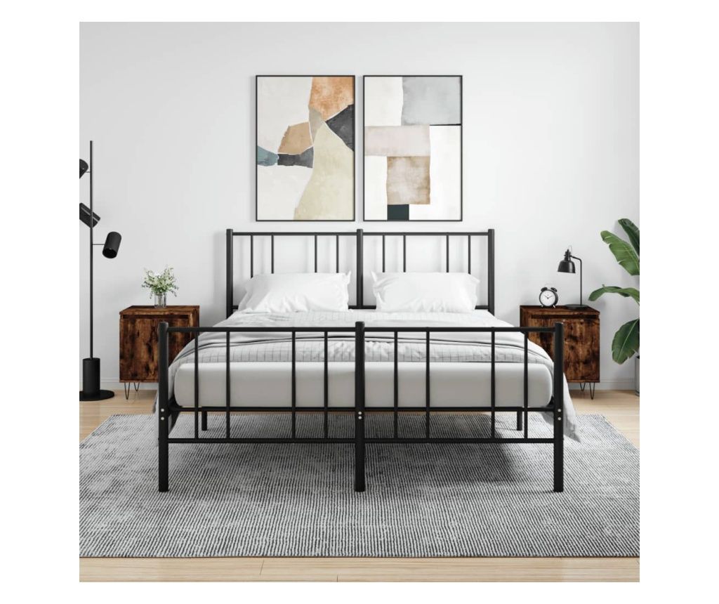 Noptiere, 2 buc., stejar fumuriu, 40x35x50 cm, lemn compozit