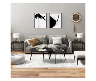 Βοηθητικά τραπέζια, 2 τεμ., μαύρα, 40x40x35 εκ., σύνθετο ξύλο