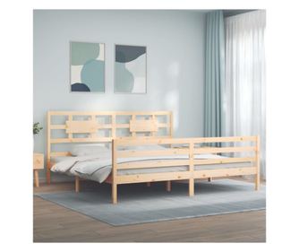 Ágykeret 200x200 cm, tömör fenyőfa