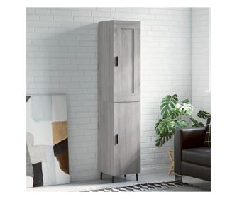 Dulap înalt, gri sonoma, 34,5x34x180 cm, lemn prelucrat