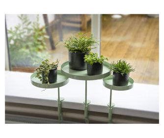 Esschert Design Növénytartó csipesssel, Kerek Zöld, M