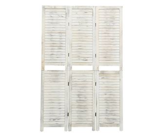 Параван за стая, 3 панела, антично бяло, 105x165 cм, дърво