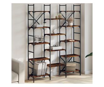 Етажерка за книги опушен дъб 127,5x28,5x172,5см инженерно дърво