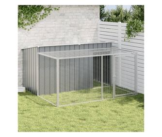 Cusca caine cu tarc antracit 197x194x110 cm otel galvanizat