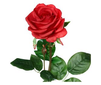Trandafir artificial la fir, culoare rosie, inaltime 66 cm