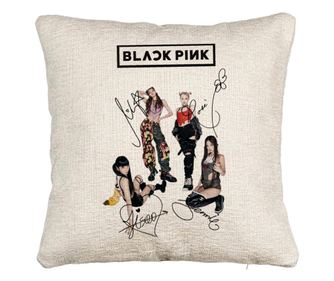 Polštář na pohovku BlackPink se signaturou, model 1, 40x40 cm, se zipem