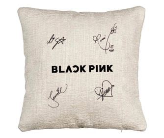 Polštář na pohovku BlackPink se podpisy, model 2, 40x40 cm, se zipem