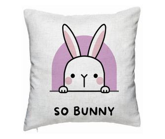 Μαξιλάρι διακόσμησης, μοντέλο So Bunny, 40x40 εκ., βρώμικο λευκό, αφαιρούμενο κάλυμμα, πουγκί