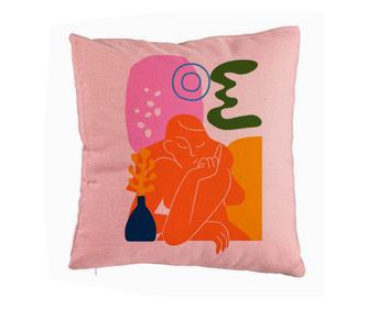 Dekorpárna, Abstracta 1 modell, 40x40 cm, rózsaszín, levehető huzat, bolyhos