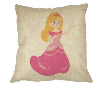 Διακοσμητικό Μαξιλάρι Pink Princess Square, 40x40 εκ., Αφαιρούμενο Κάλυμμα, Εσωτερικό Μαξιλαριού