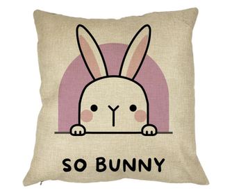 Μαξιλάρι διακοσμητικό, So Bunny, 40x40 εκ., Αφαιρούμενο κάλυμμα, πουγκί