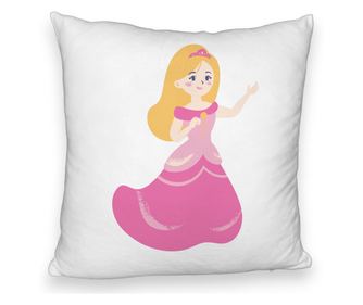 Διακοσμητικό Μαξιλάρι Fluffy, Μοντέλο Princess Pink, 40x40 cm, Λευκό, Αφαιρούμενο Κάλυμμα, Εσωτερικό Μαξιλαριού