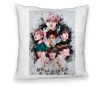 Polštář Fluffy BTS Army, 40x40 cm, snímatelný povlak, sáček