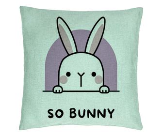 Μαξιλάρι διακόσμησης, μοντέλο So Bunny, 40x40 εκ., ανοιχτό πράσινο, αφαιρούμενο κάλυμμα, πουγκί