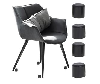 Set 4 buc. protectii anti-zgarieturi picioare scaun, diametru 22mm, culoare neagra