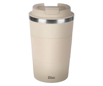 Cana de cafea Zilan ZLN9877 termos, capacitate 380ml, interior din inox, pereti dublii, crem