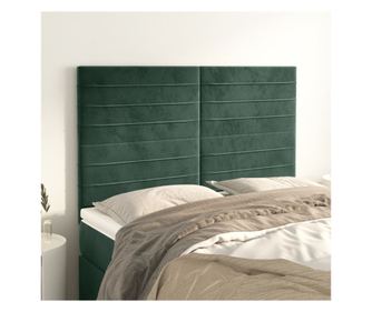 Posteljne letve, 4 kosi, temno zelene, 72x5x78/88 cm, žamet