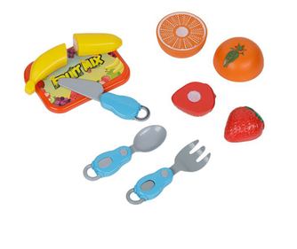 Set de joaca ustensile de bucatarie si fructe artificiale, 10 piese