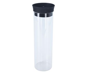 Καράφα νερού Excellent Houseware, γυαλί βοριοπυριτικό, 9x28 εκ., 1λ, διαφανές/μαύρο