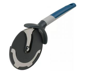 Cutit pizza XXL Tasty 678017, Protectie degete, Inox, 25 cm, Albastru