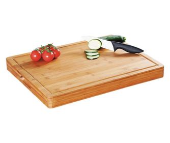 Tocător Kesper 58125, 50x40x5cm, Bambus, Manere, Maro